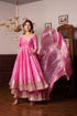 Pomcha Jaipur Silk Gota Patti Anarkali Set With Cosmos Silk Dupatta